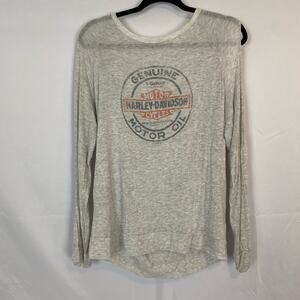Genuine Harley Davidson - Gray Long Sleeve Shirt - XL 21” Pit to Pit, 24” Length